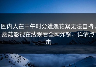 圈内人在中午时分遭遇花絮无法自持，蘑菇影视在线观看全网炸锅，详情点击