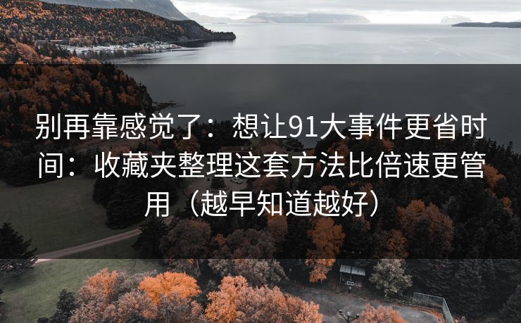 别再靠感觉了：想让91大事件更省时间：收藏夹整理这套方法比倍速更管用（越早知道越好）