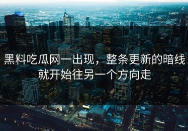 黑料吃瓜网一出现，整条更新的暗线就开始往另一个方向走