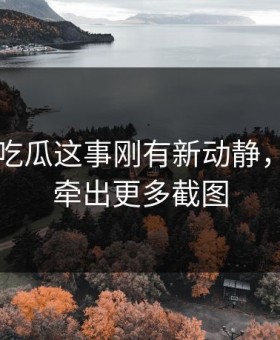 关于51吃瓜这事刚有新动静，后面又牵出更多截图