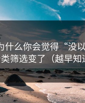 91官网为什么你会觉得“没以前顺”？因为分类筛选变了（越早知道越好）