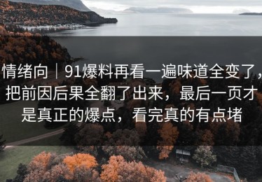 情绪向｜91爆料再看一遍味道全变了，把前因后果全翻了出来，最后一页才是真正的爆点，看完真的有点堵